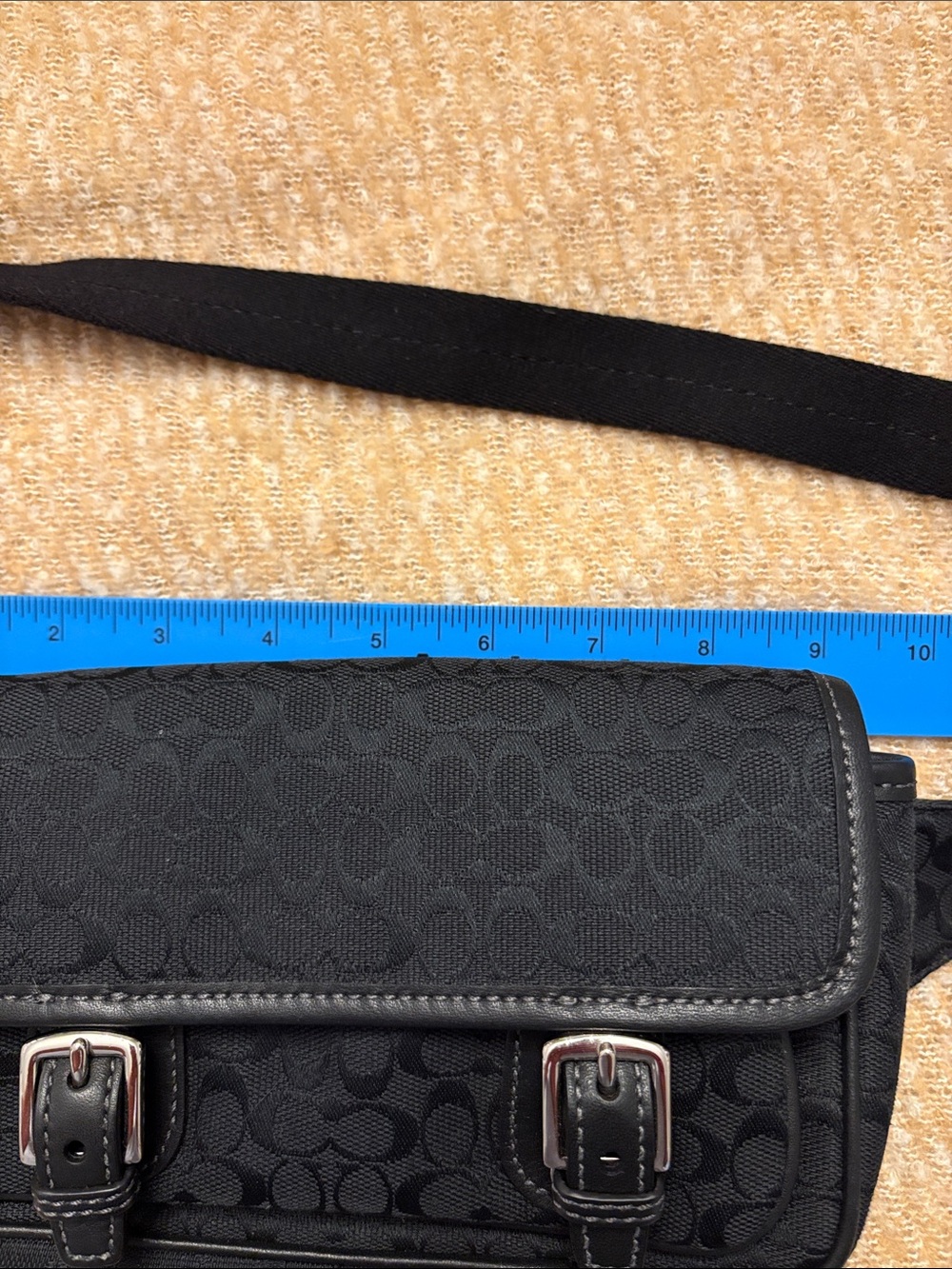 Coach Black Signature Jacquard Belt Bag